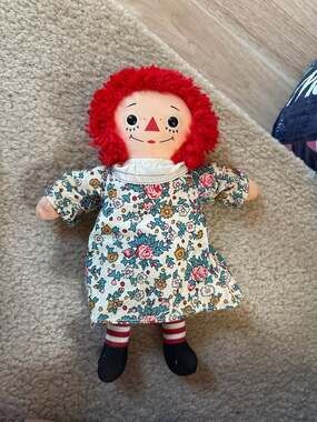 Vintage Knickerbocker Raggedy Ann 12" Cloth Doll with I Love You Heart